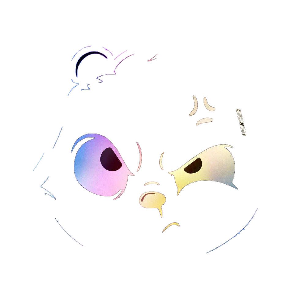 Angry Fuzz Holographic Stickers
